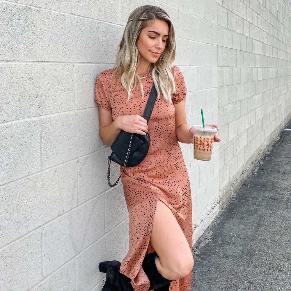 Spotted Midi Dress